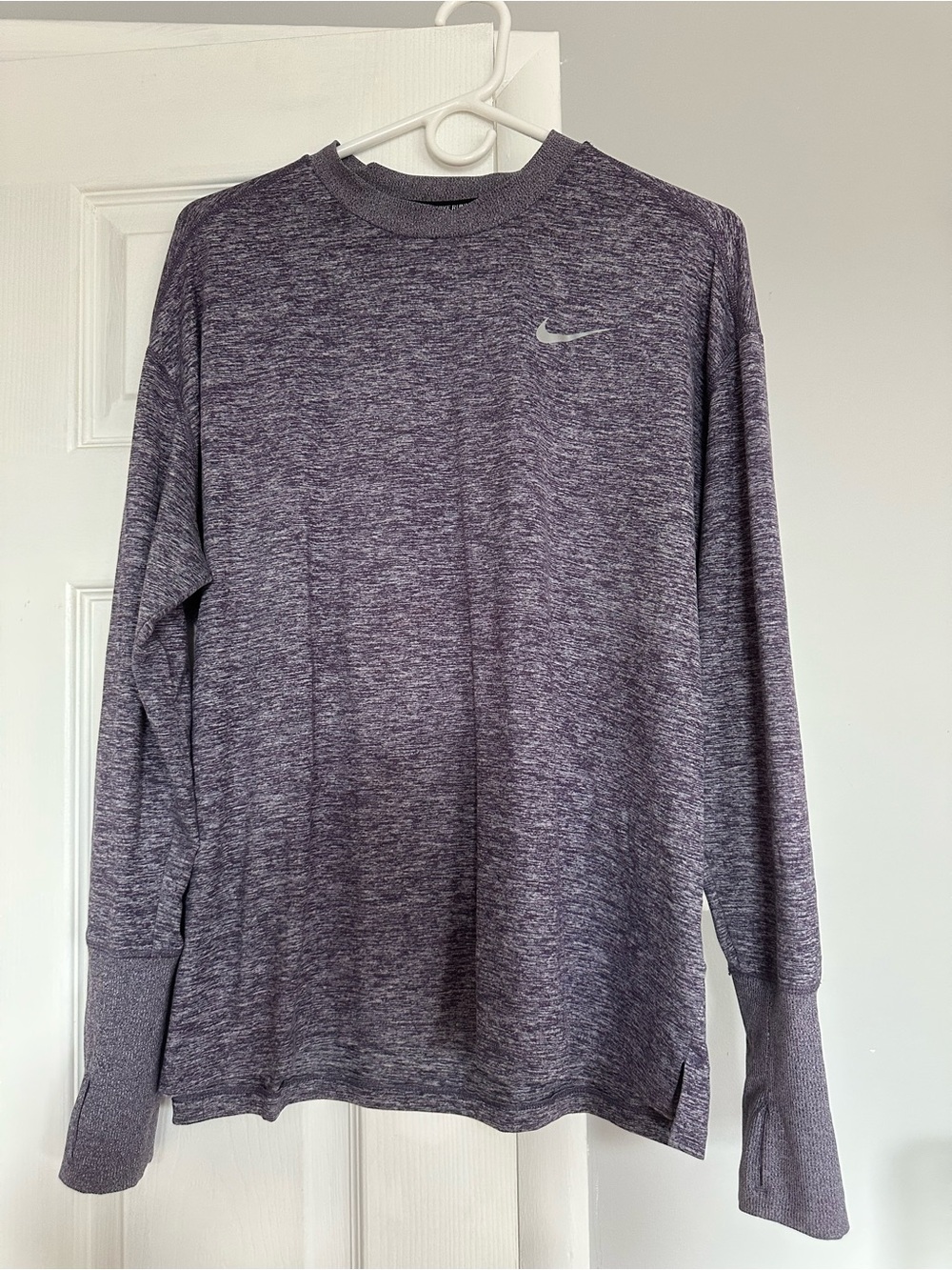 Nike Women’s Purple Heather Long-Sleeve Running Performance Shirt